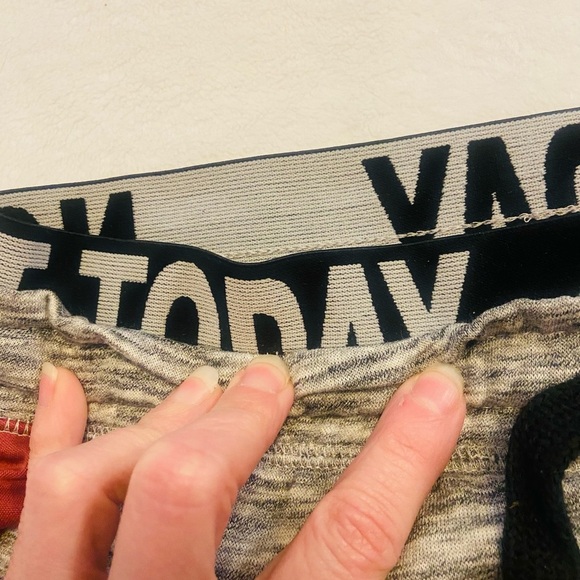 Rue 21 Grey and Burgundy Joggers with Drawstring Double Waisted Size S EUC - Picture 5 of 7